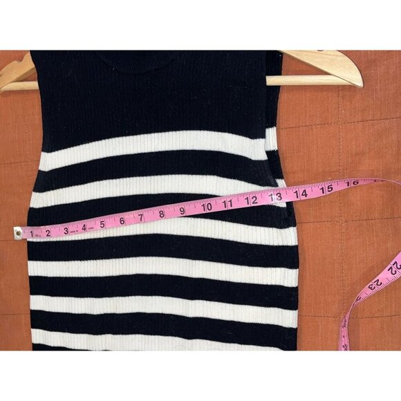 EverlaneThe Brexon Striped Sleeveless Turtleneck Ribbed Shirt Sweater Small Wome - Picture 7 of 9